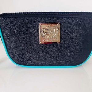 Court Couture Black and Turquoise Leather Accessory Bag
